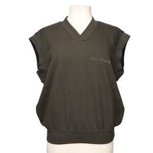 Essentials Fear of God size XS V-neck Sweater Vest Sleeveless Gray Fleece
